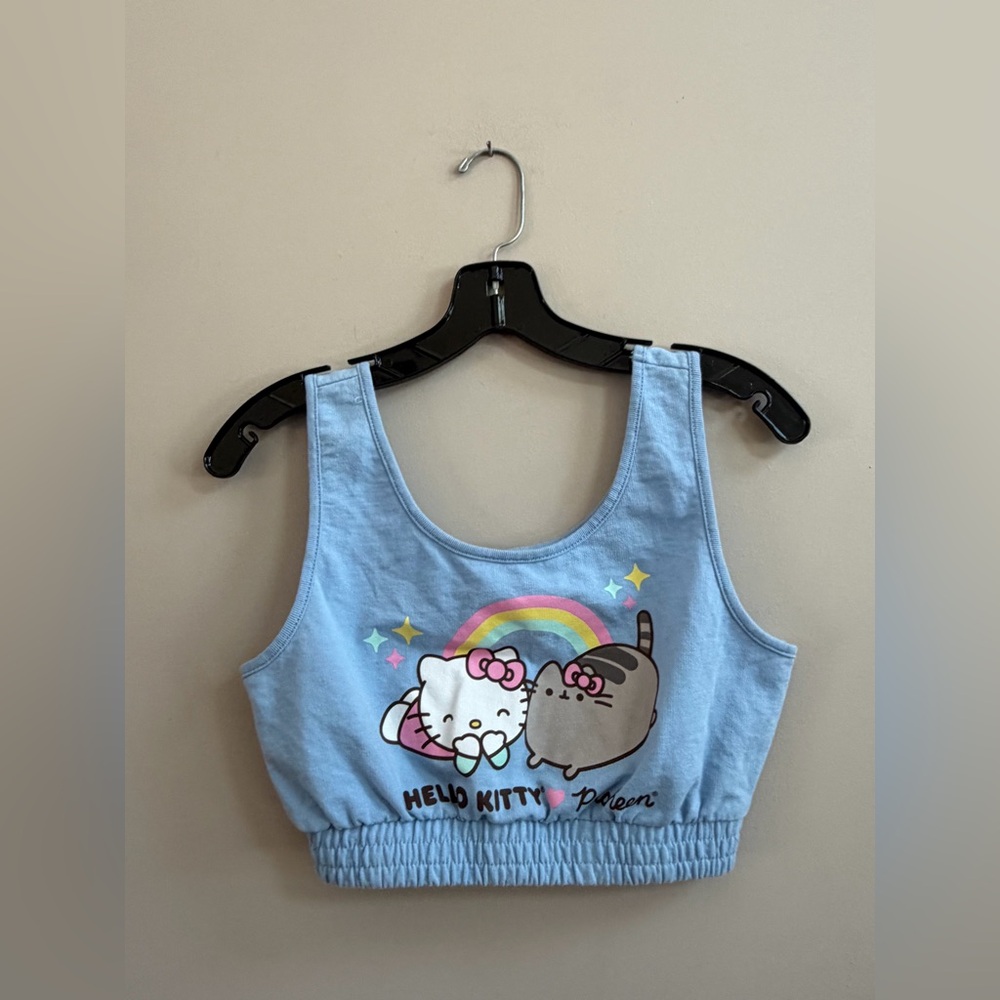 2023 Sanrio Hello Kitty x Pusheen Kawaii Cute Graphic Cropped Tank Top Shirt